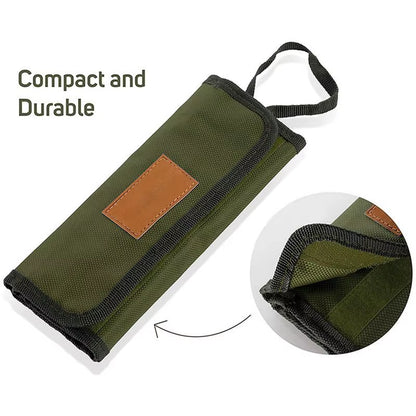 Outdoor Camping Cutlery Storage Bag Portable Roll up Pouch Bag Cutlery Storage Water Resistant Case for Forks Spoons Chopstick