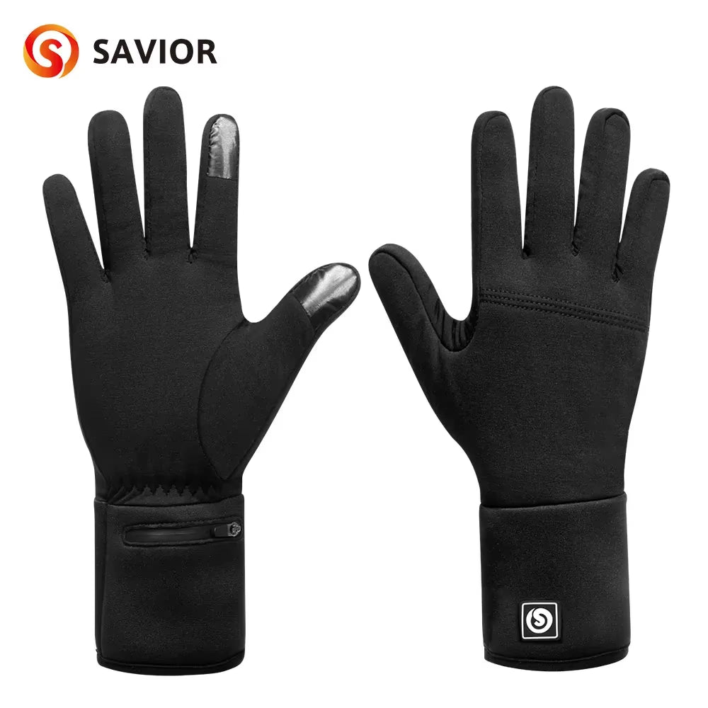 Savior Heated Waterproof Windproof Motorcycle Gloves Motorbike Riding Glove Touch Screen Gloves Warmer Covers Hand Warmer Winter