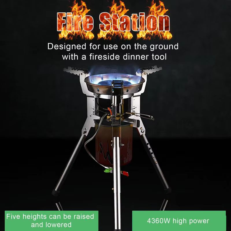 Outdoor Camping Gas Stove 4360W Adjustable Height Foldable Burner for Picnic Camping Cooker Universal Cooking Accessories