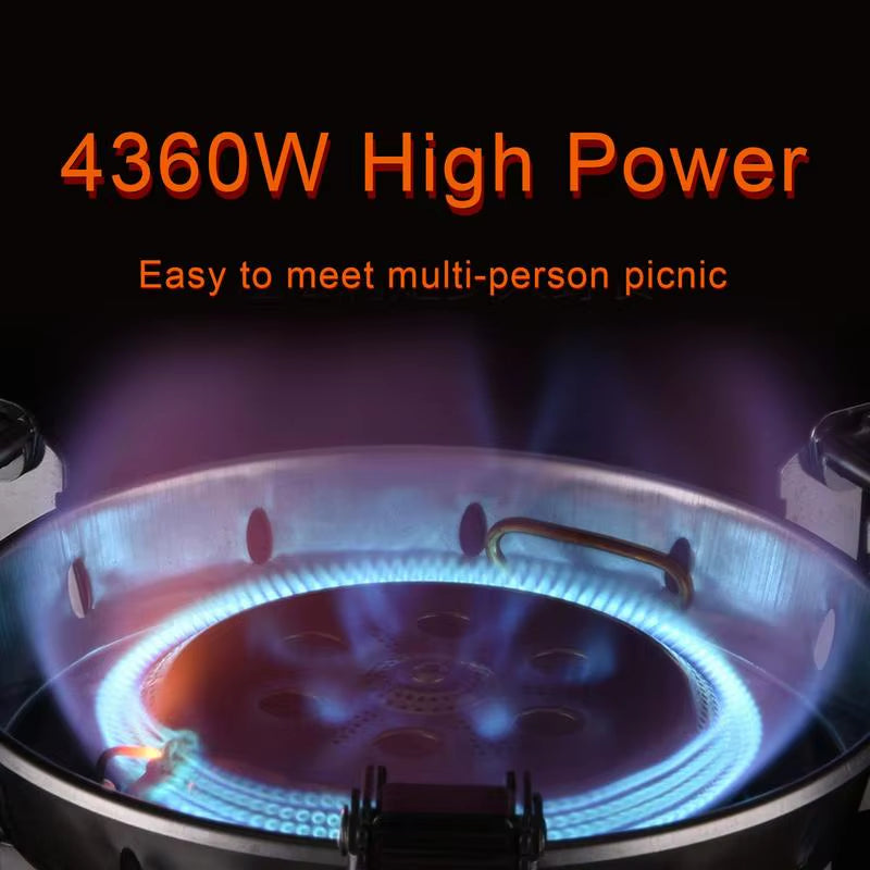 Outdoor Camping Gas Stove 4360W Adjustable Height Foldable Burner for Picnic Camping Cooker Universal Cooking Accessories