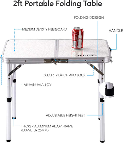 Foldable Portable Camping Table Outdoor Furniture Camping Equipment Camping Table Stainless Steel Picnic Desk Nature Hike