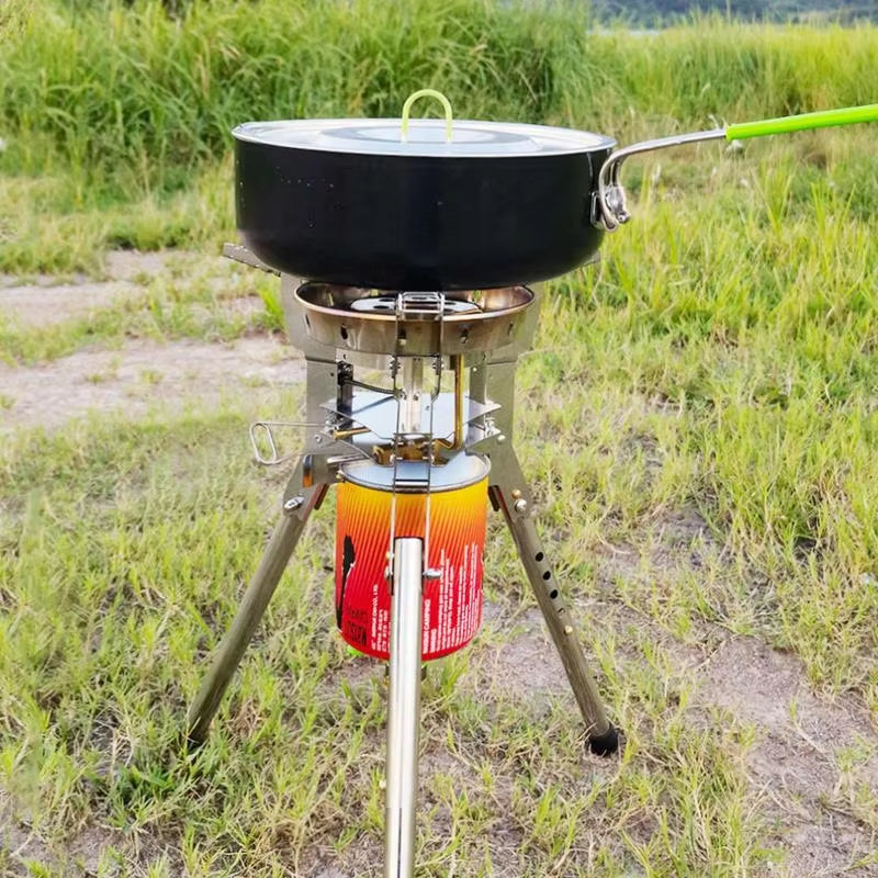 Outdoor Camping Gas Stove 4360W Adjustable Height Foldable Burner for Picnic Camping Cooker Universal Cooking Accessories