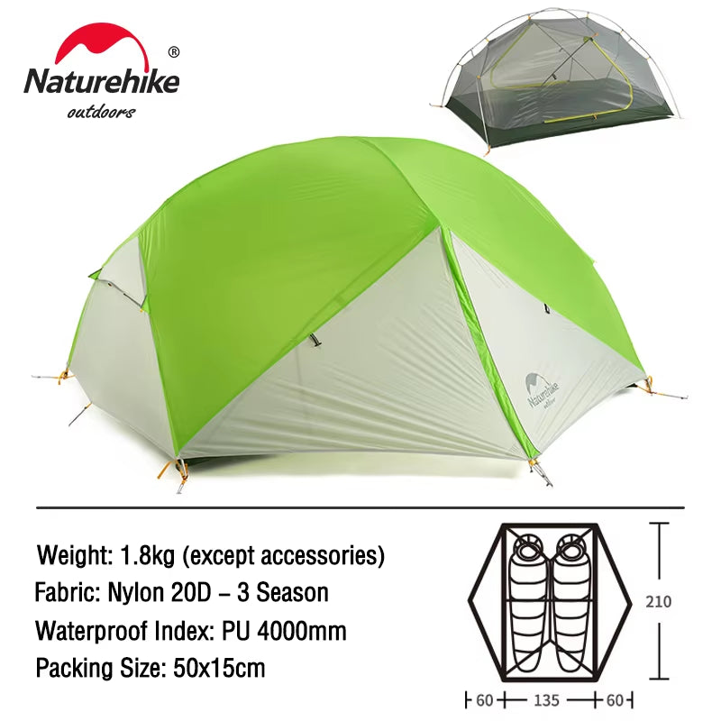 Mongar Tent 2 Person Ultralight Travel Tent Double Layer Waterproof Tent Backpacking Tent Outdoor Hiking Camping Tent