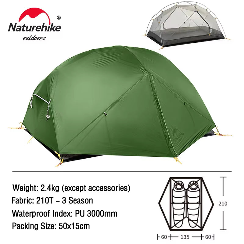 Mongar Tent 2 Person Ultralight Travel Tent Double Layer Waterproof Tent Backpacking Tent Outdoor Hiking Camping Tent