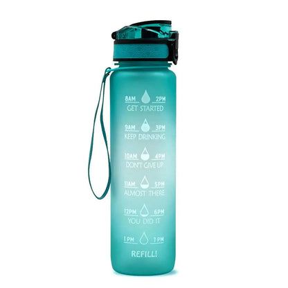 Motivational Tritan Water Bottle with Time Marker Leakproof Bottle for Fitness Sports Motivational Water Bottle with Time Marker