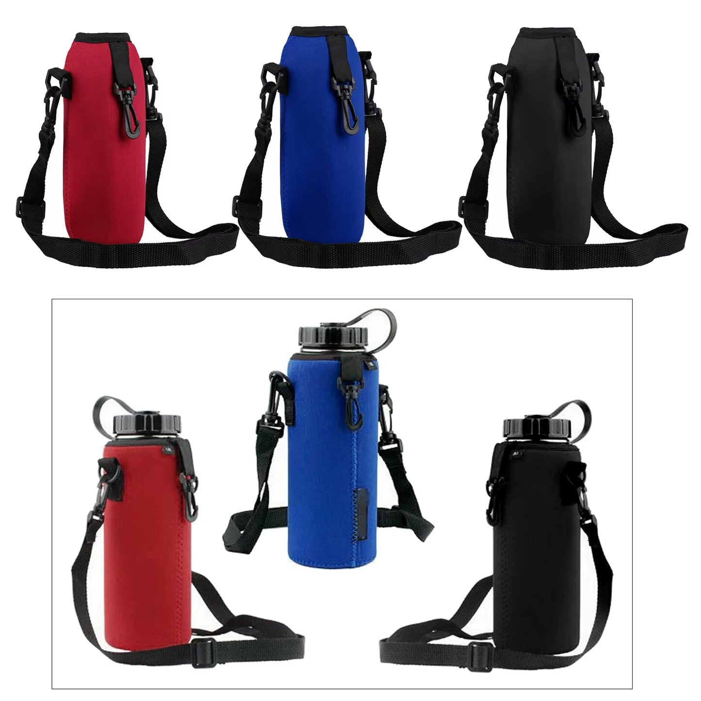 750Ml Neoprene Water Bottle Carrier, Insulated Water Bottle Holder Bag Case